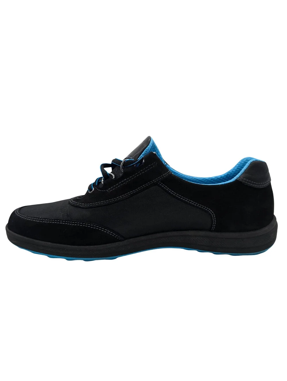 SAS Shoes Sporty Black Lace Up Sneakers | Womens 10 | Black/Blue | Made in USA